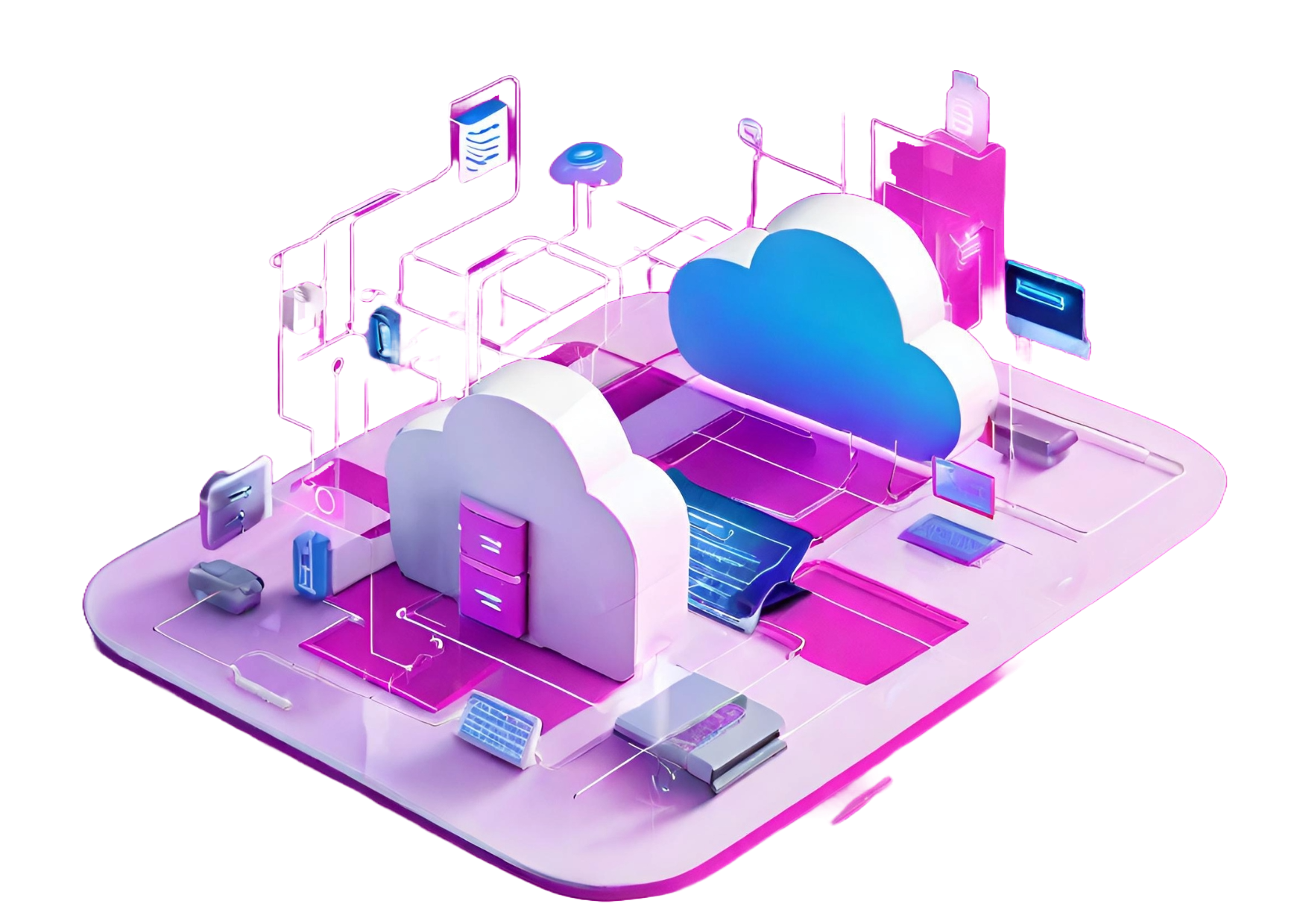 Technouts cloud technology solutions illustration